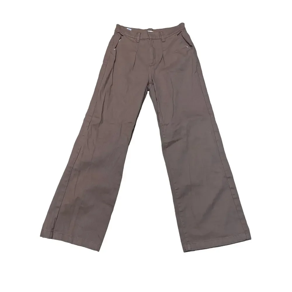 PacSun Baggy Brown Pleated High Rise Jeans Size 28